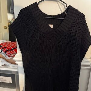 Black V-Neck Women's Sweater
